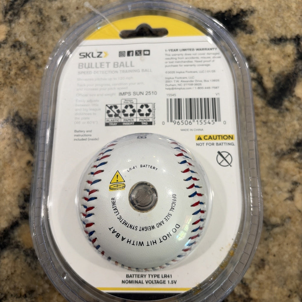 NEW SKLZ Bullet Speed Detection Training Ball White Baseball Pitching Ball NIP