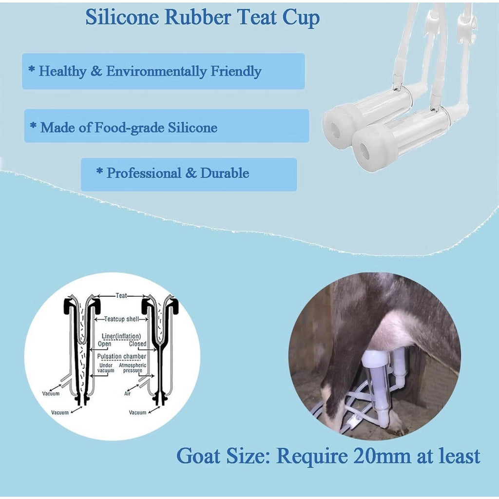 Goat Milking Machine Goat Milker 3L 304 Stainless Steel Bucket Portable