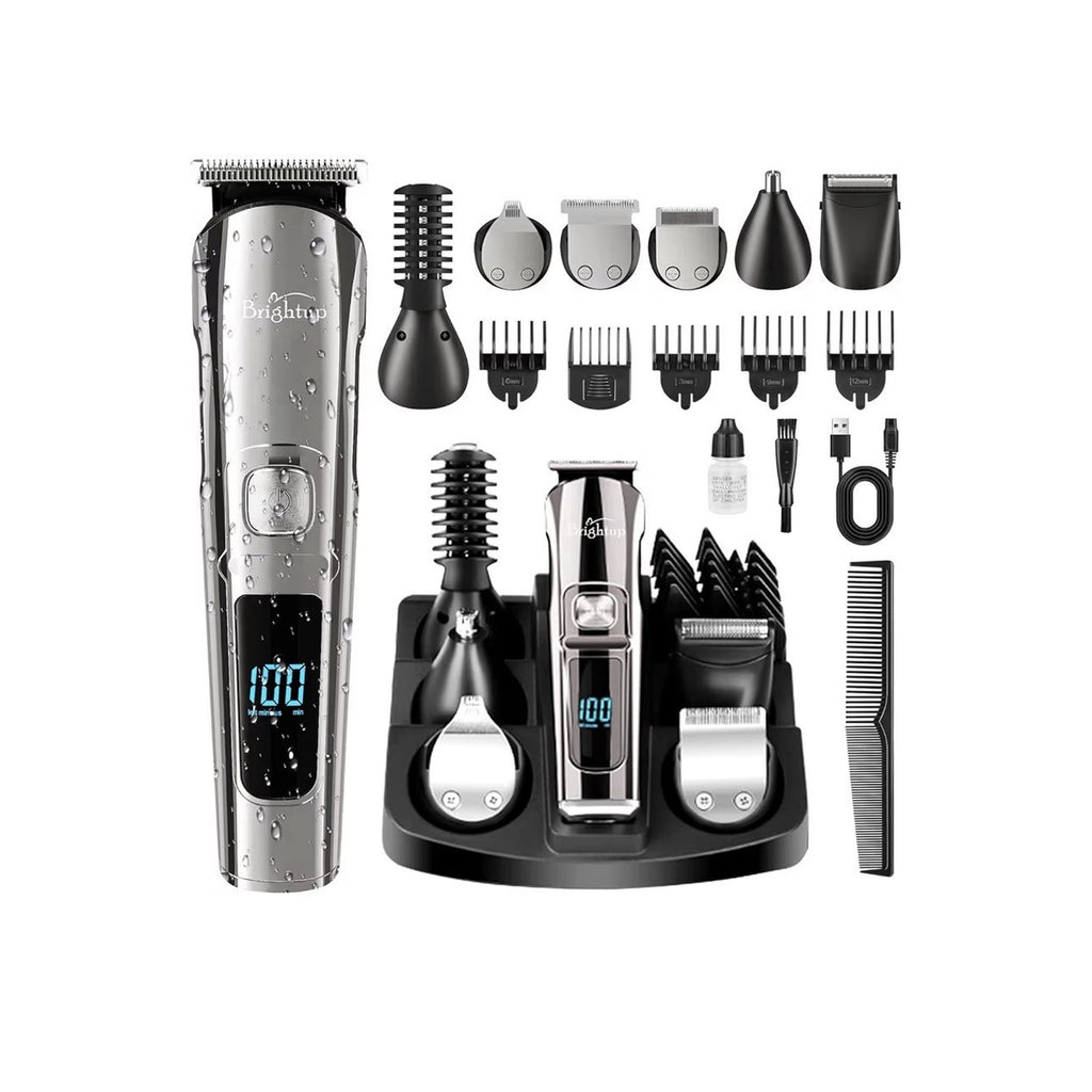 Brightup Stainless Steel Waterproof Beard Trimmer Men Electric Shaver 16 In 1