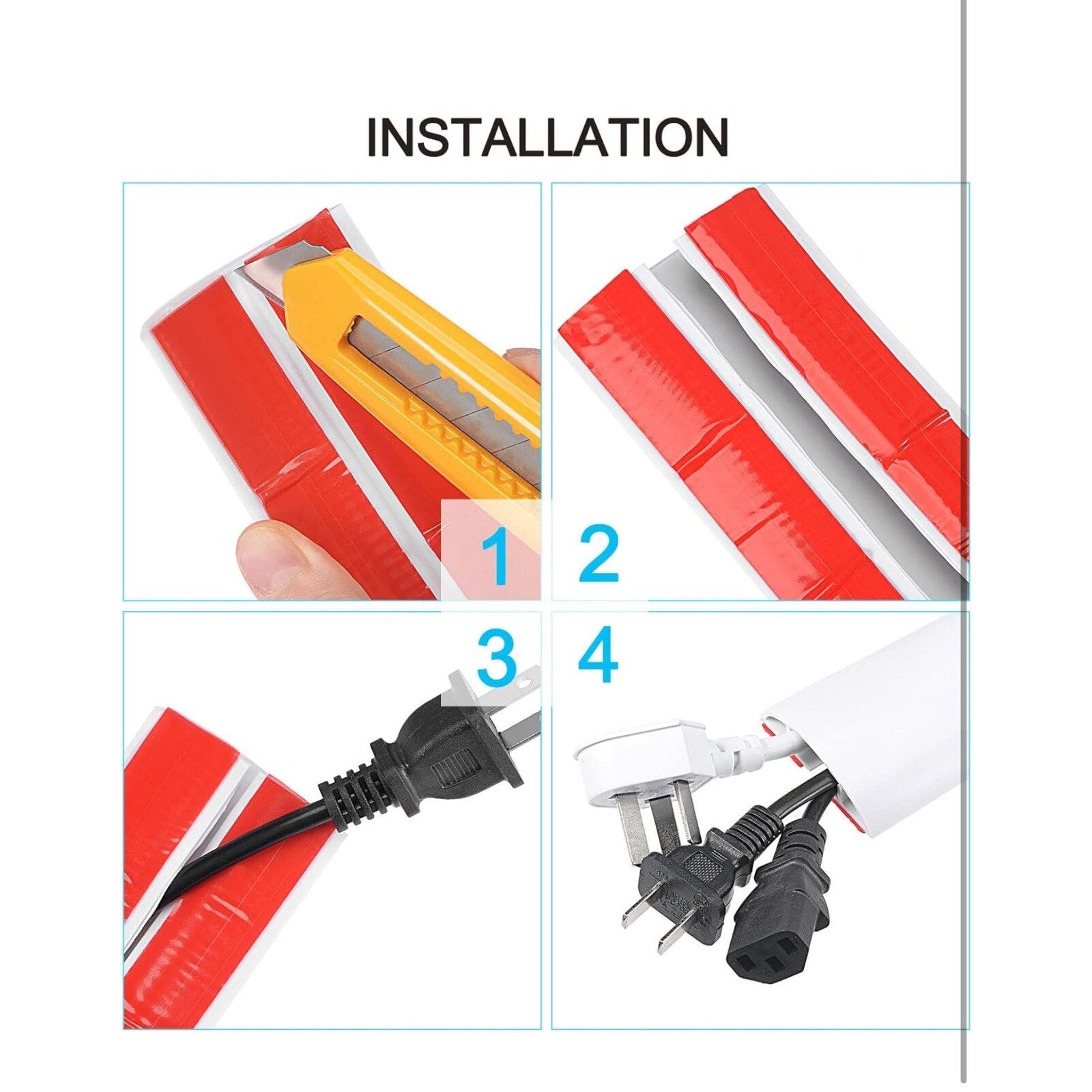 10ft Floor Cord Cover Cable Protector 0.35" W x 0.28" H Grey