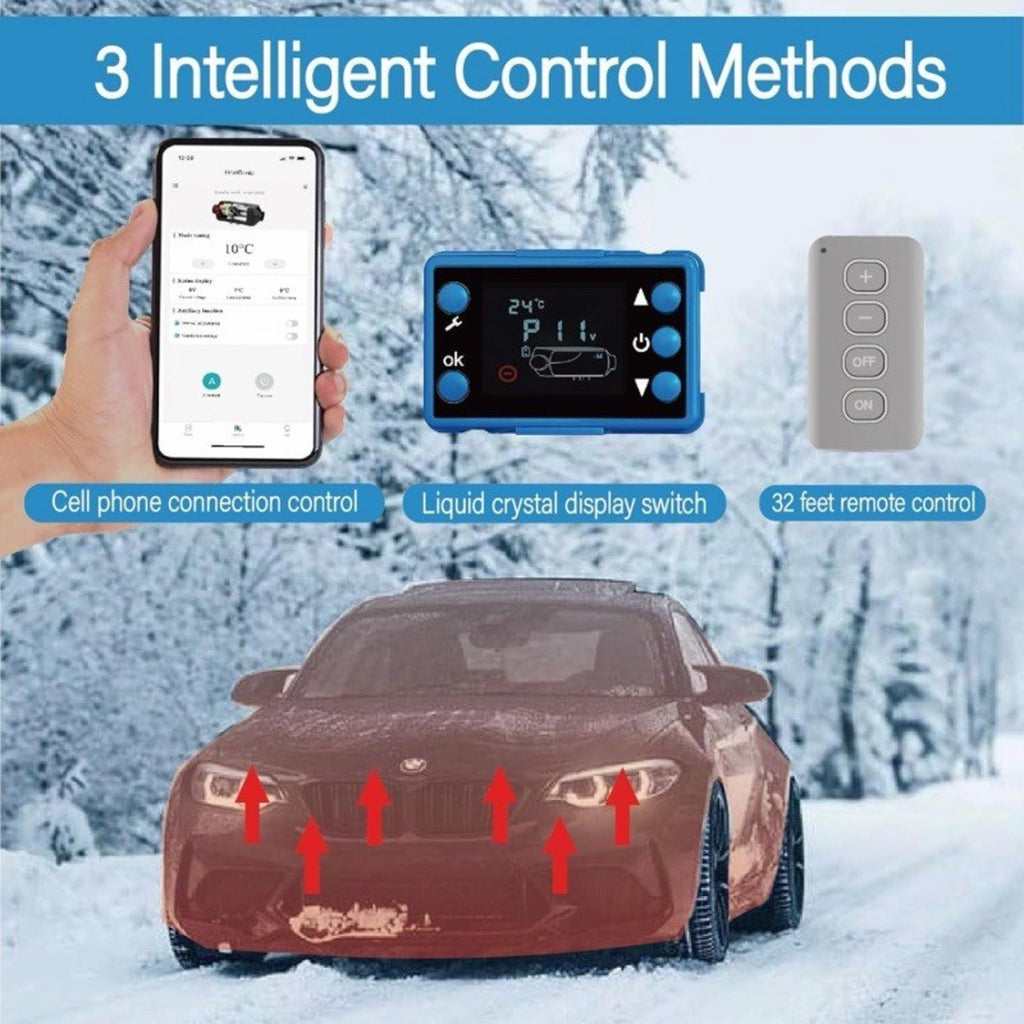 Diesel Air Heater 8KW 12V /24V W/Bluetooth AC110V AC Adapter For RV Camper, Tent