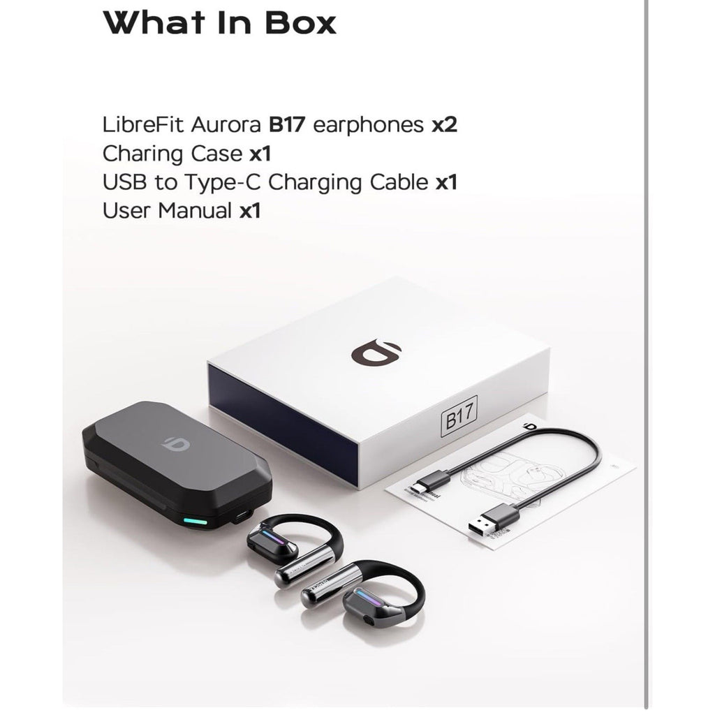 True Bone Conduction Headphones,Open-Ear Headphones,Up to 30H Playtime