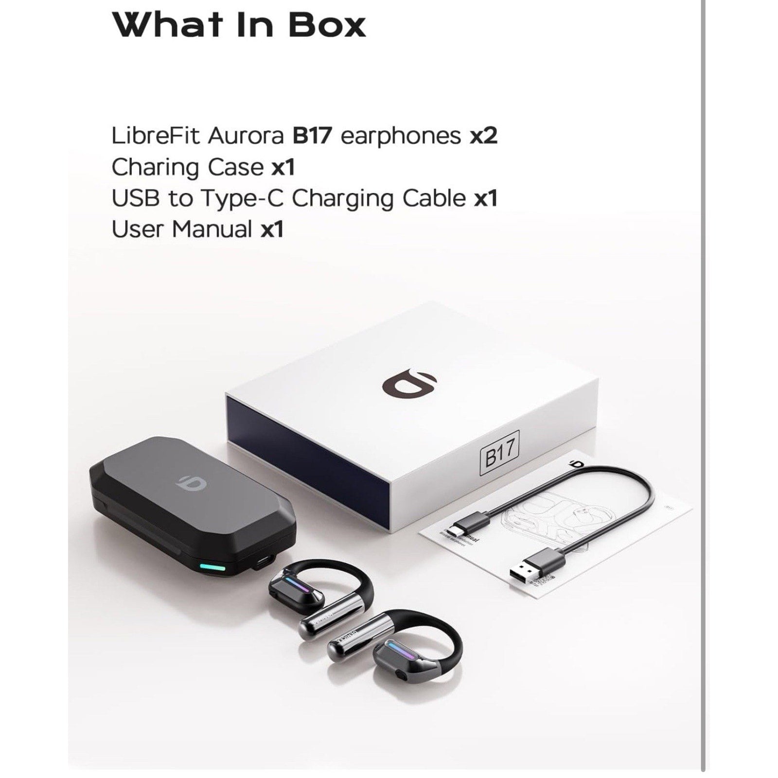 True Bone Conduction Headphones,Open-Ear Headphones,Up to 30H Playtime