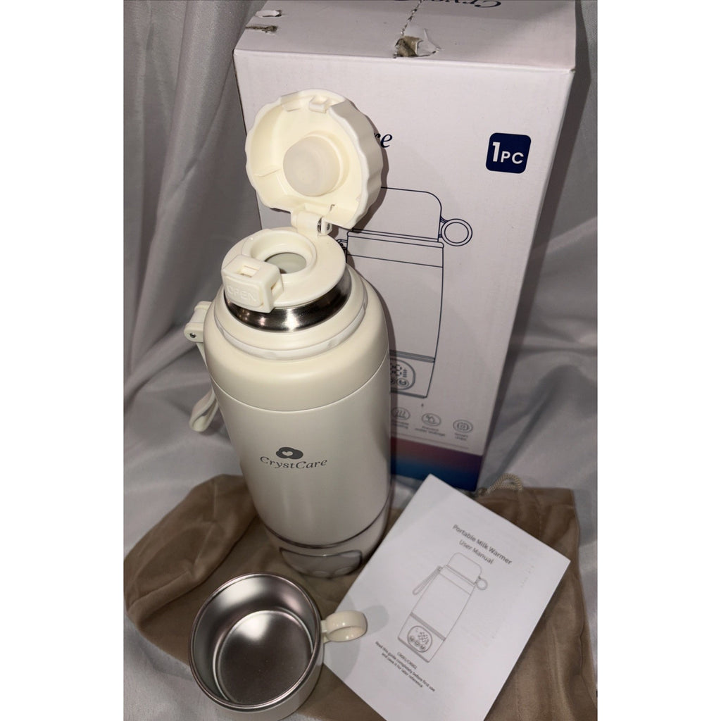 Crystcare Portable Bottle Warmer, Fast Heating, 16,000mAh, 17oz, Travel (Clouds)