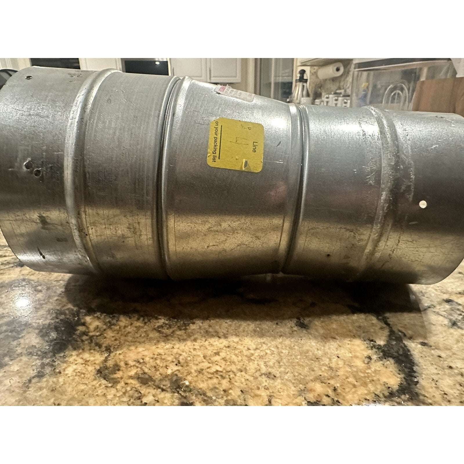 6 Inch to 5 Inch Round Duct Reducer, 24 Galvanized Steel Adapter H: 12 Inch