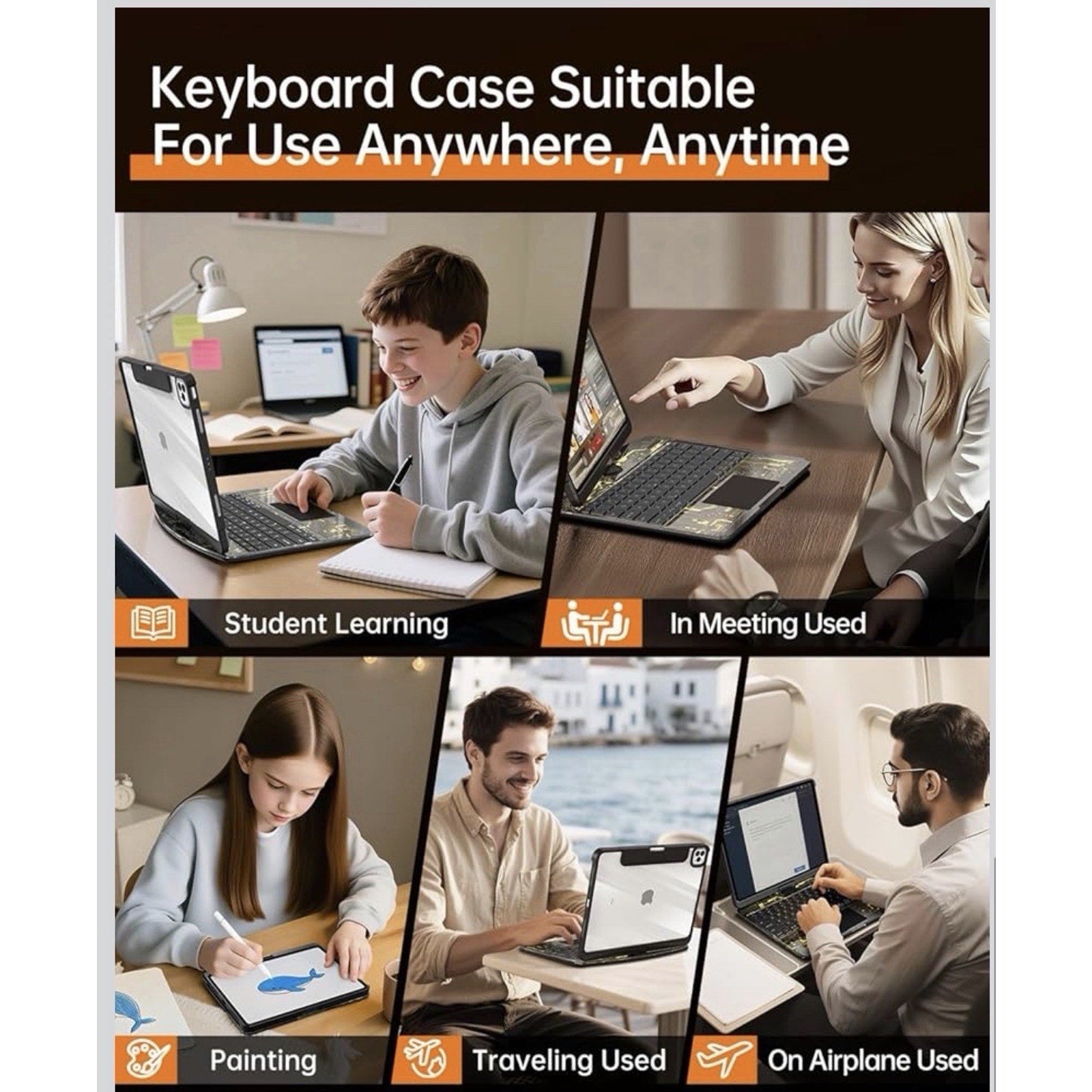 Transparent Keyboard Case for iPad Pro 13" (M5/M4, 2025/2024) Wireless Keyboard