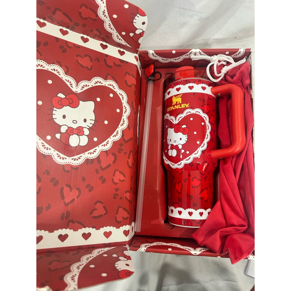 40oz Stanley FlowState tumbler limited edition LoveShackFancy x Hello Kitty Red