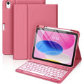 Pink Hamile for iPad 11th 10th Generation Case with Keyboard with Pencil Holder