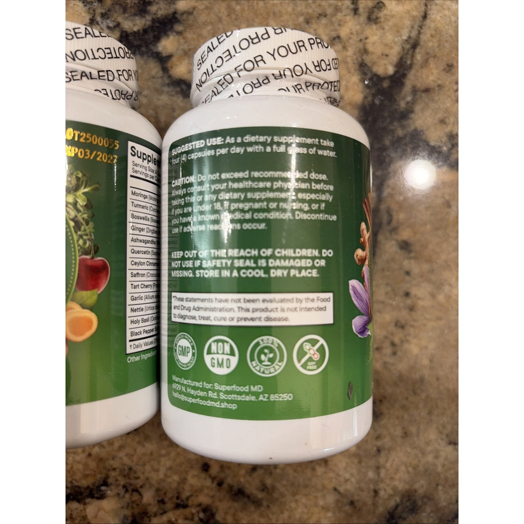 2- 120 Count Clean Nutra Moringa Powder Capsules + Exp 3/27