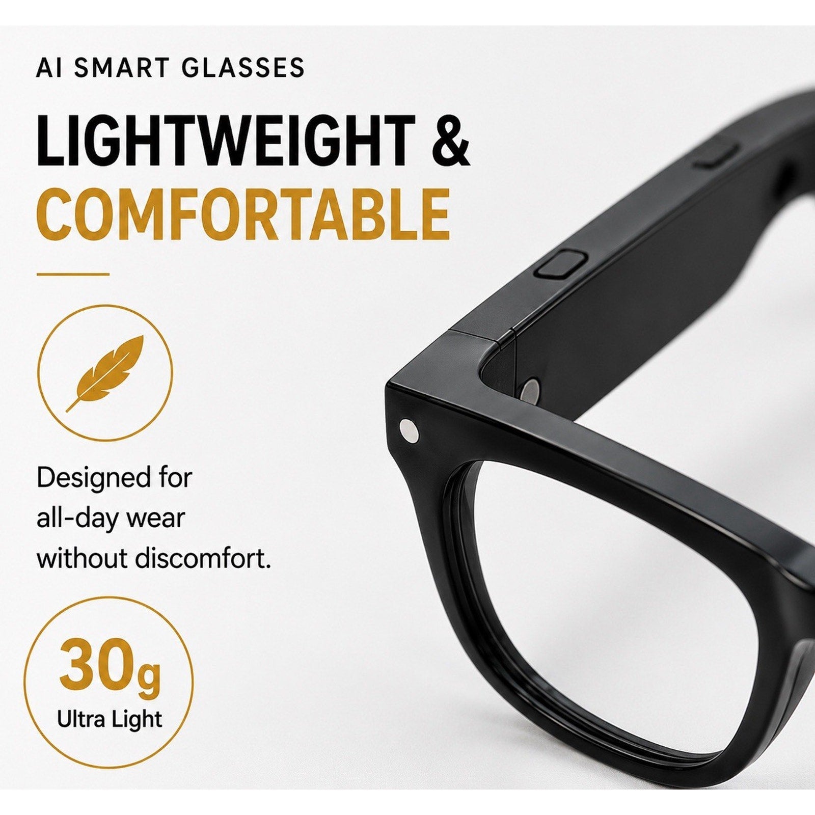 AI Smart Glasses with Camera Live Bluetooth Audio Eyewear Handsfree