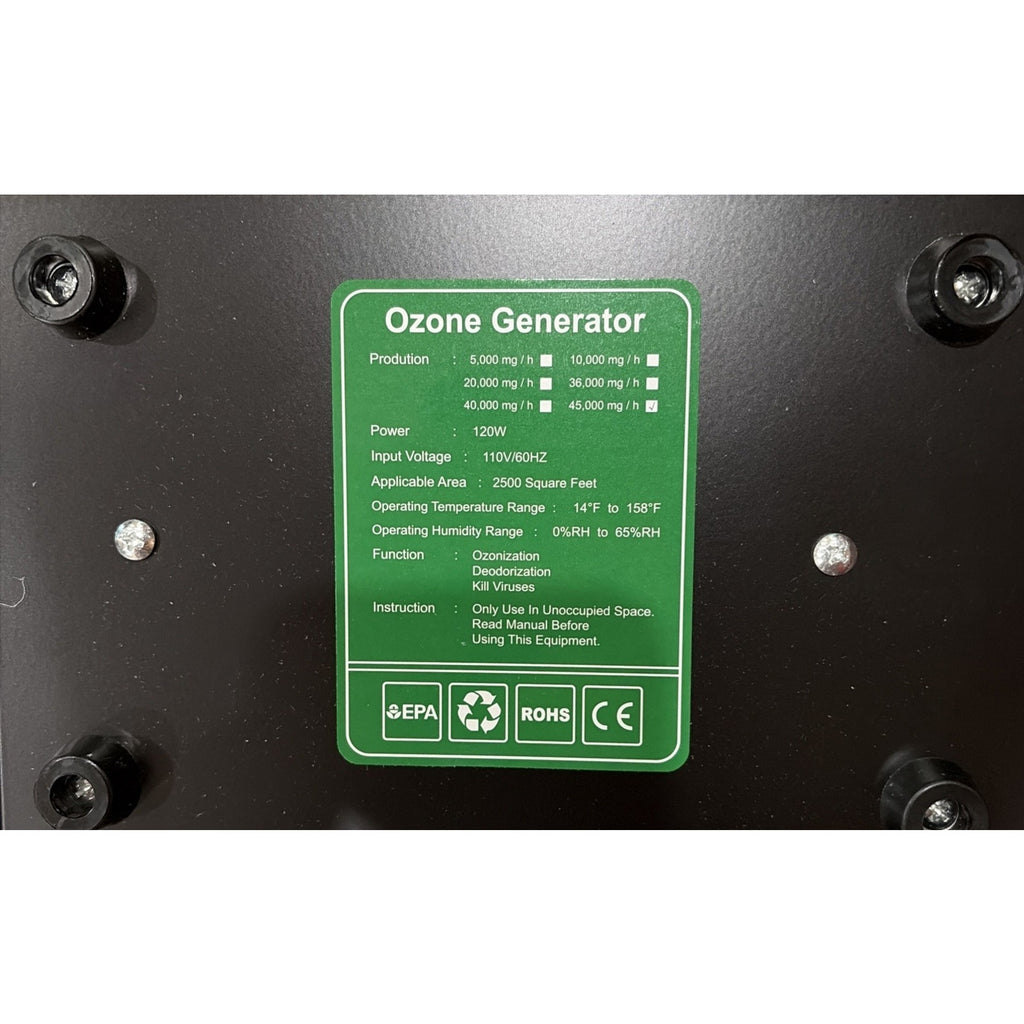 Ozone Generator Basvacsh 45,000 Mg/h, O3 Purifier, Deodizer For 2500 Square Ft