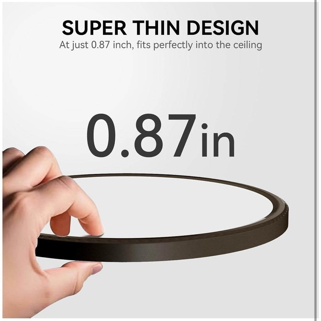 6 Pack 28W 3200Lm Flush Mount LED Ceiling Light, Super Thin 12 Inch, 5000K Black