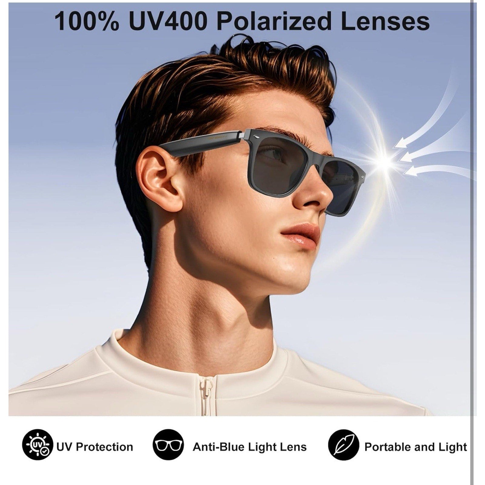 AI Translation Smart Glasses with Chat GPT for Men and Women, Bluetooth