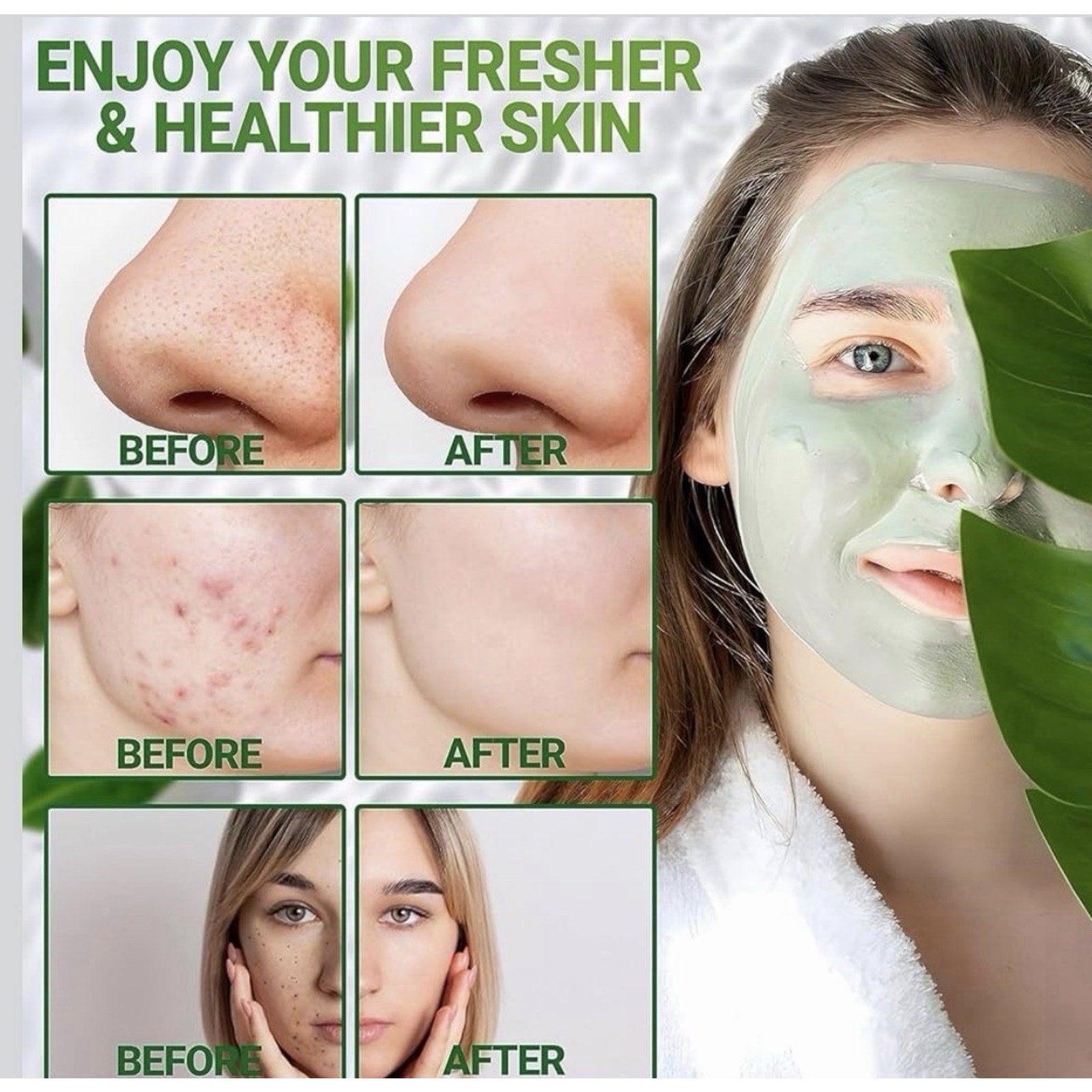 2 Pack Green Tea Purifying Clay Mask Stick Facial **BUY 2 PACKS GET 1 FREE**