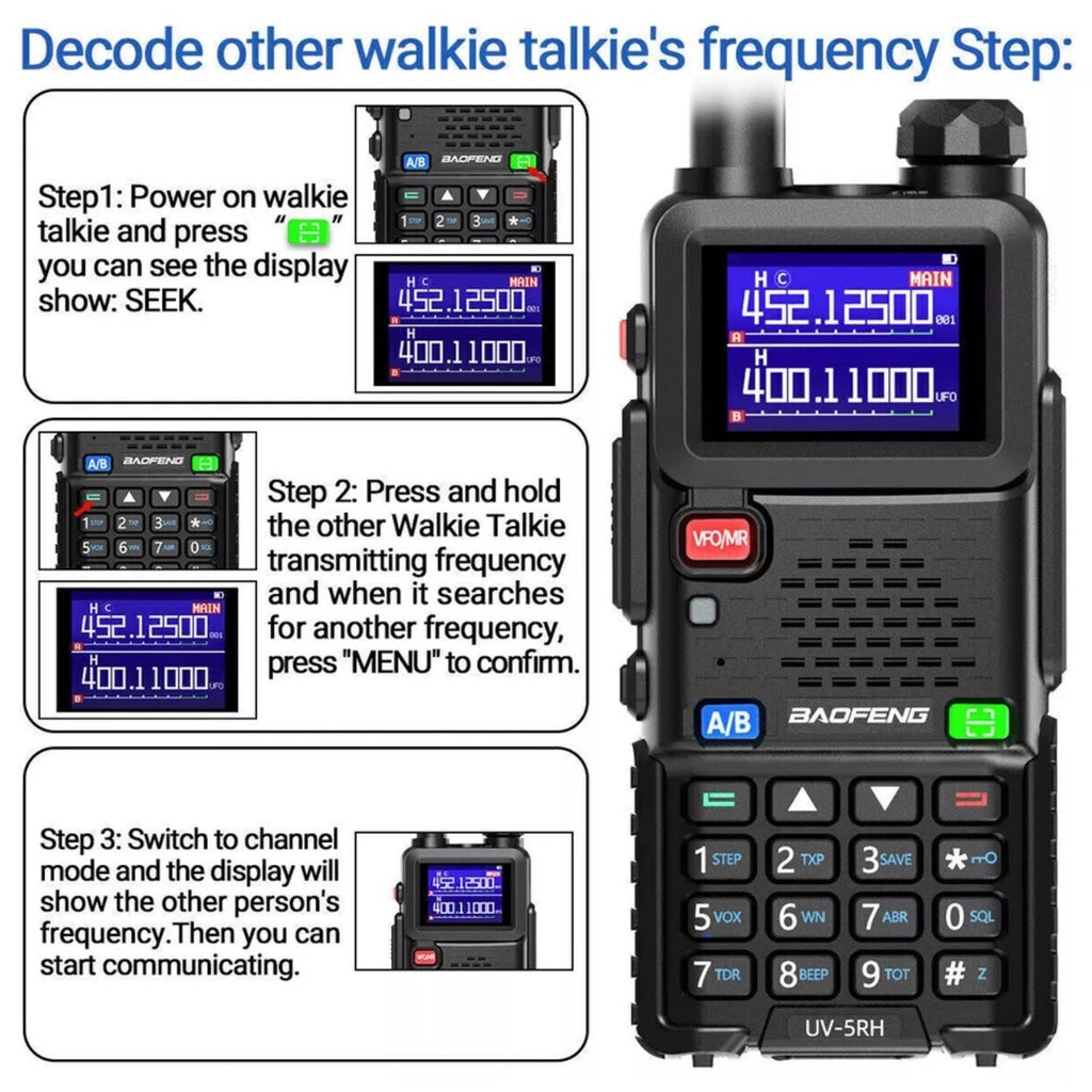 2PCS BAOFENG UV-5RH 10W TRUE TRI BAND COPY FREQUENCY HAM RADIO WALKIE TALKIE KIT