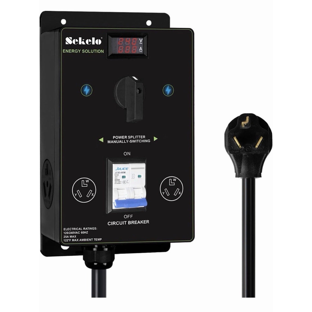 Manual EV Charging Switch with NEMA 10-30 Splitter for Dryer & EV Use
