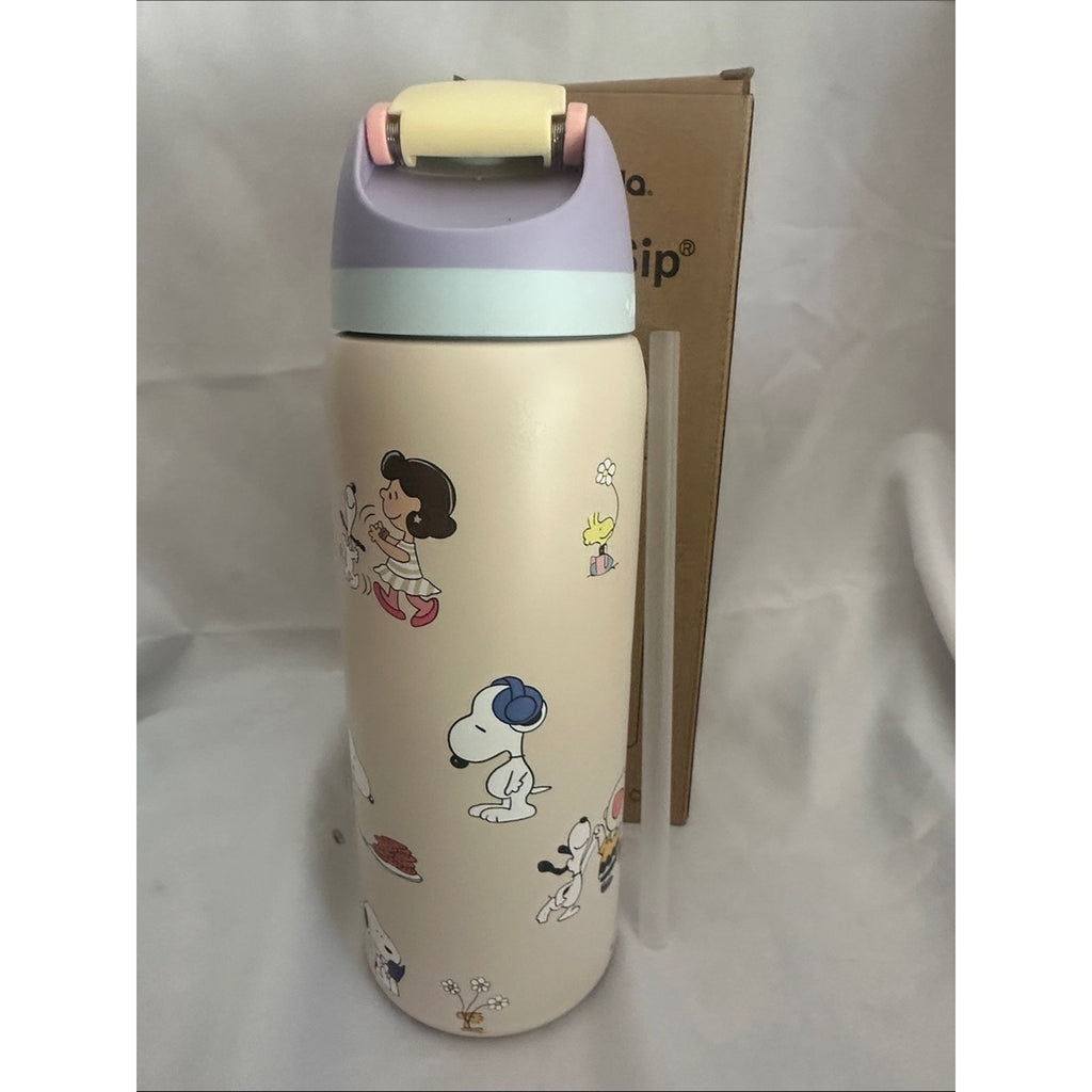 Custom Engraved Owala FreeSip Snoopy Pastel Cream 32 oz