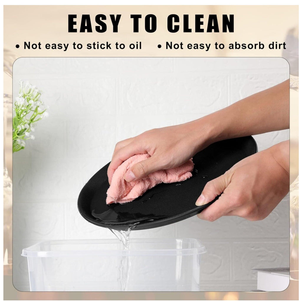 8 Pieces Restaurant Serving Tray, Non Slip Surface round Tray, Plastic Food Meal