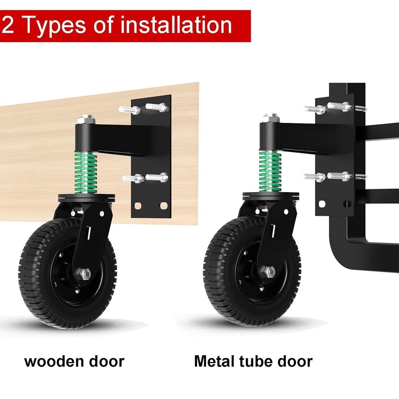 Gate Wheel 8 Inch for Metal Tube Gate Wooden Gate,600 Lb Capacity Heavy Duty Spr