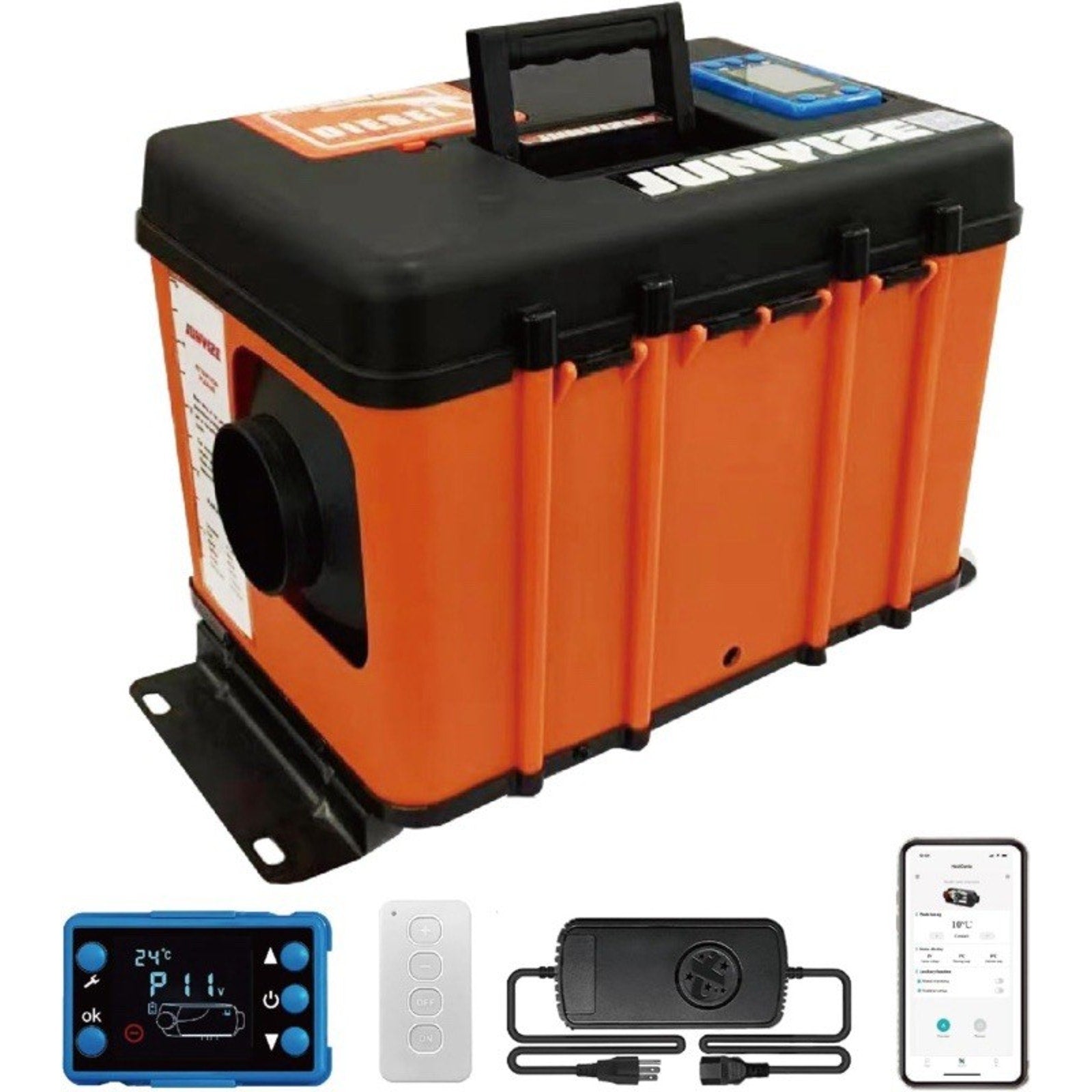 Diesel Air Heater 8KW 12V /24V W/Bluetooth AC110V AC Adapter For RV Camper, Tent