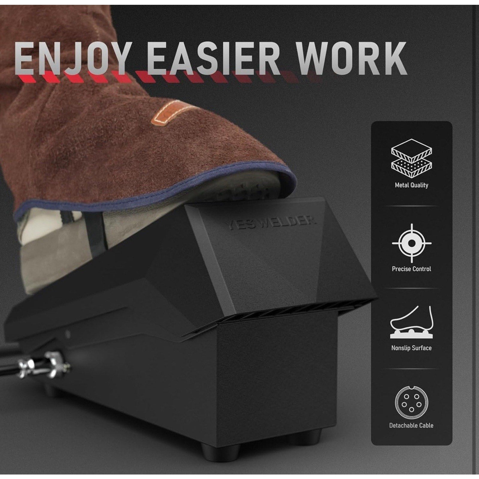 YESWELDER TIG Welding Foot Pedal Amp Control for TIG-200P, TIG-205P, YWT-200DC