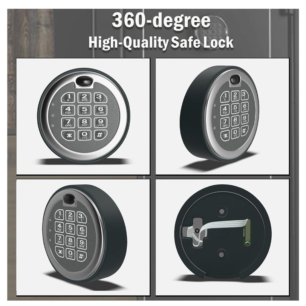 Fireproof Safe Lock with Swing Bolt Lock, Chrome Electronic Digital Keypad