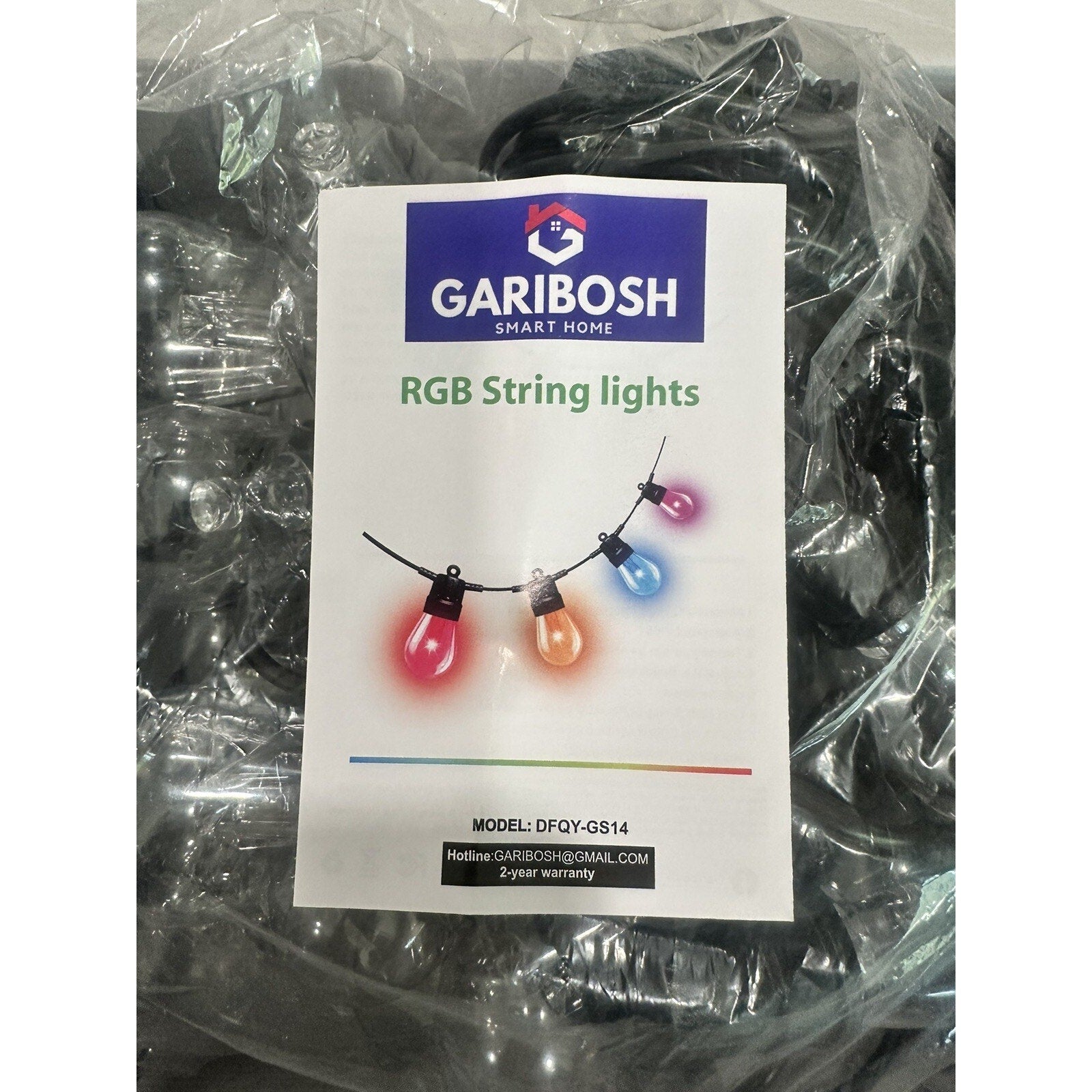 Garibosh Outdoor String Lights 49ft Color Changing Lights 20 BulbsApp Control