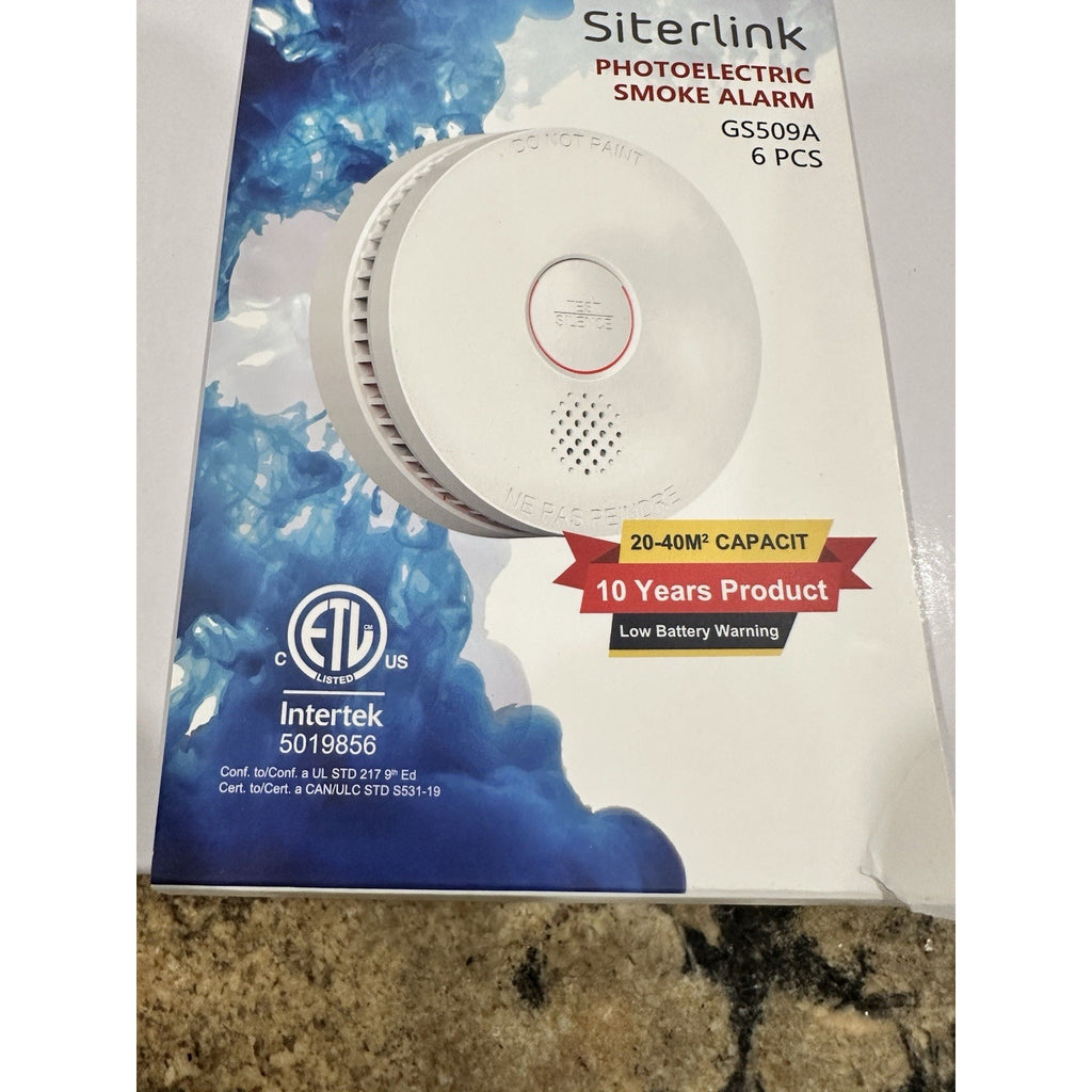 Siterwell Smoke Detector with Fastening Kit GS509A 6 PACKS