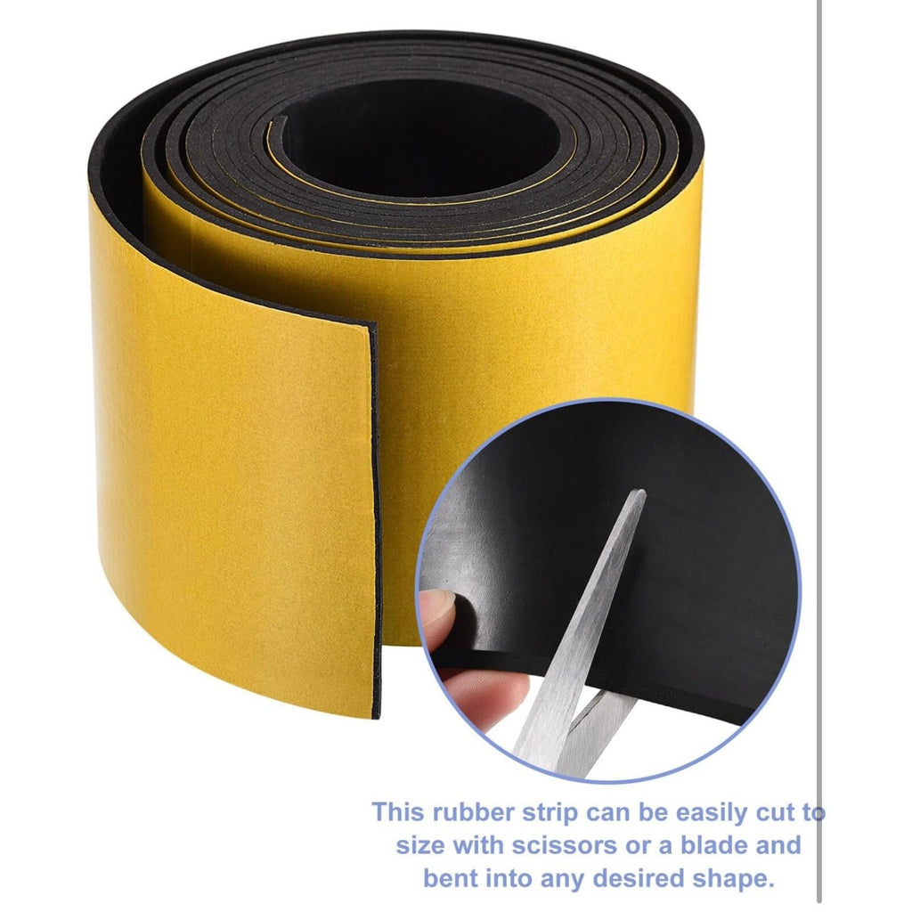 Adhesive Neoprene Rubber Strips 4" Wide x 118" Long x 0.06" Thick Pack of 1