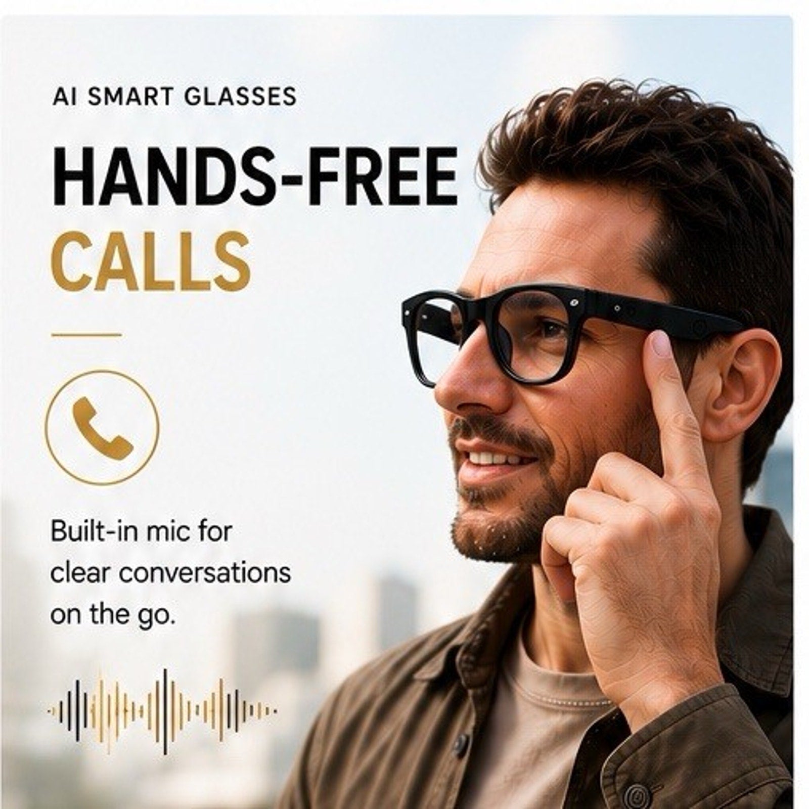 AI Smart Glasses with Camera Live Bluetooth Audio Eyewear Handsfree
