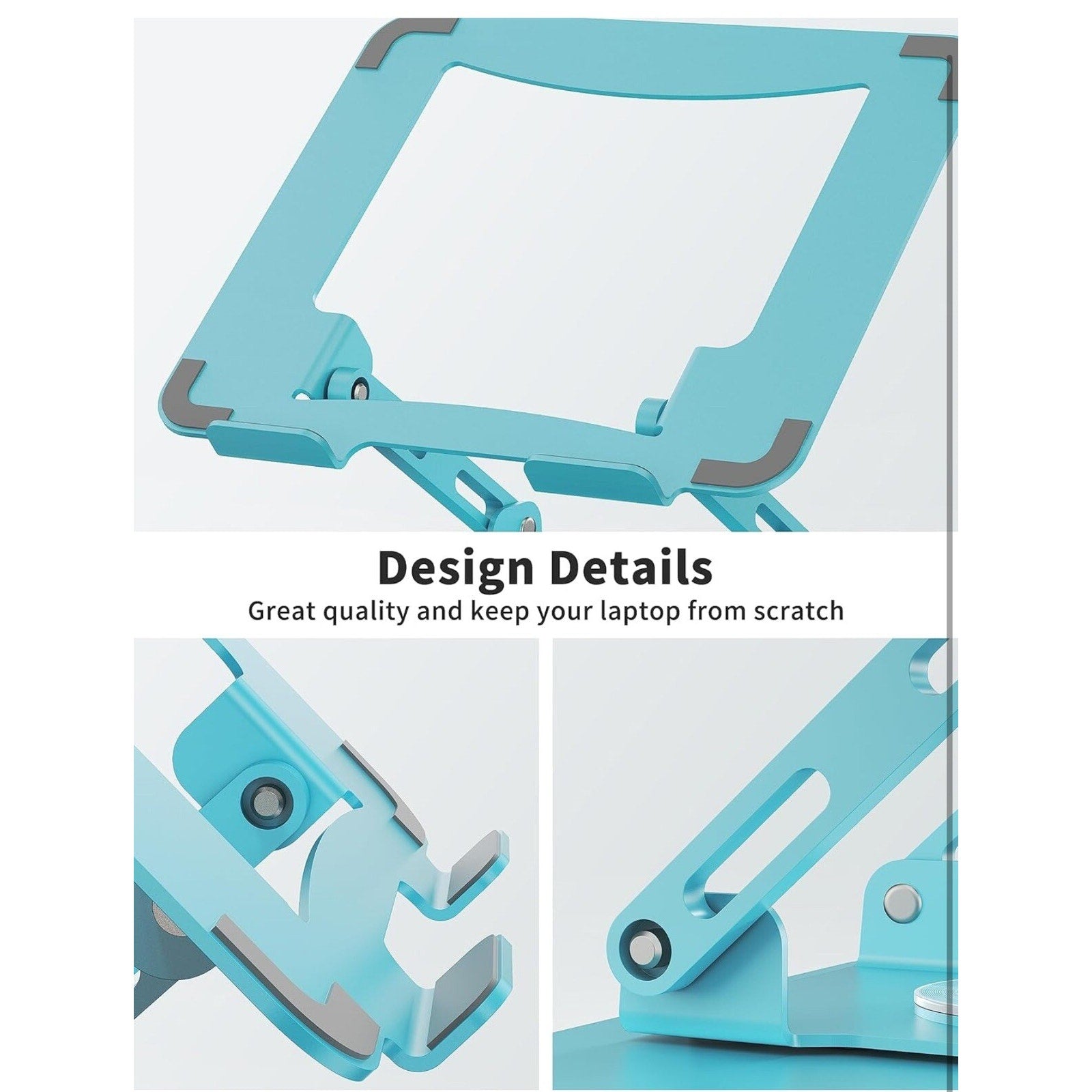 Laptop Stand with 360° Rotating Base, Ergonomic Computer Riser for Desk, Blue