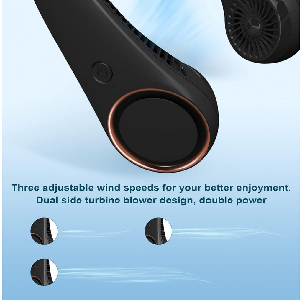 Portable Neck Fan,Hands Free Bladeless Fan, Cooling Personal Fan 3 Speed