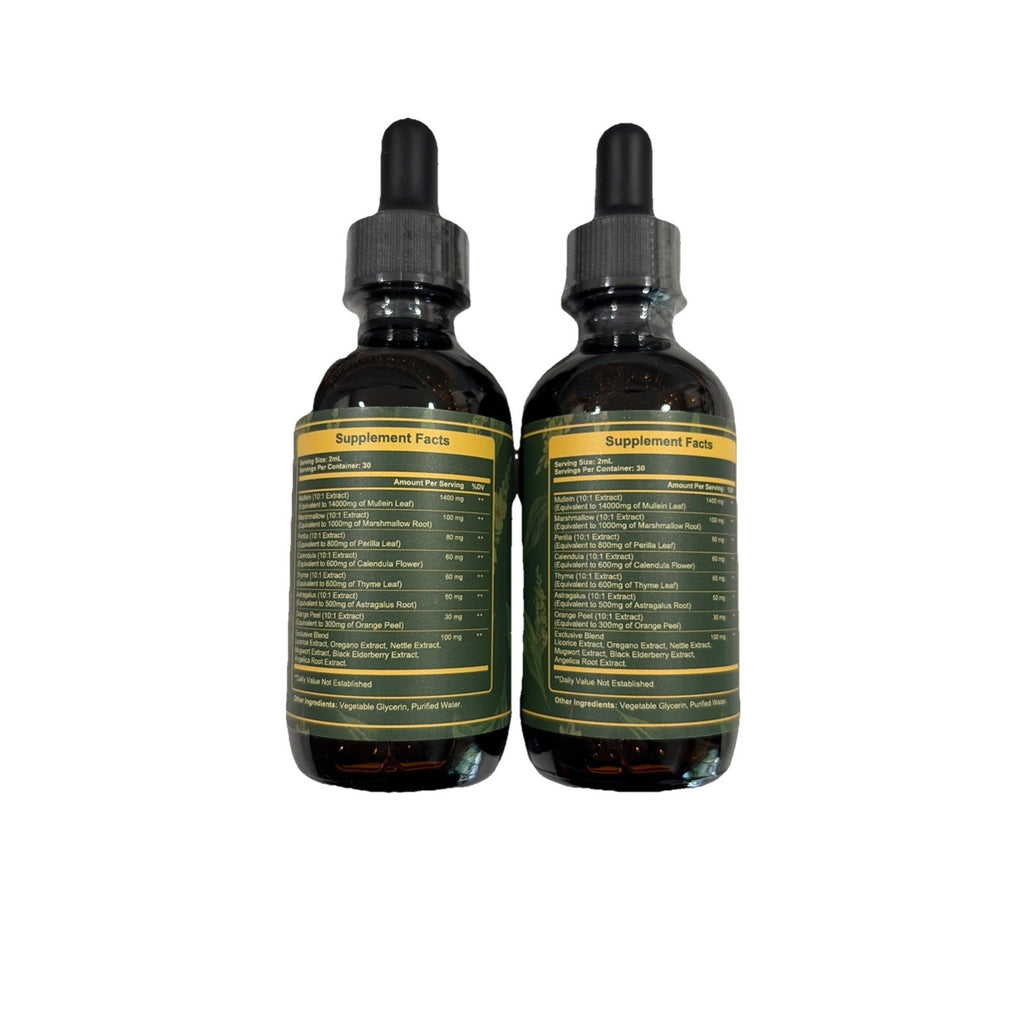 2 PACK Mullein Drops for Lungs, Detox and Cleanse Mullein Extract Supplement
