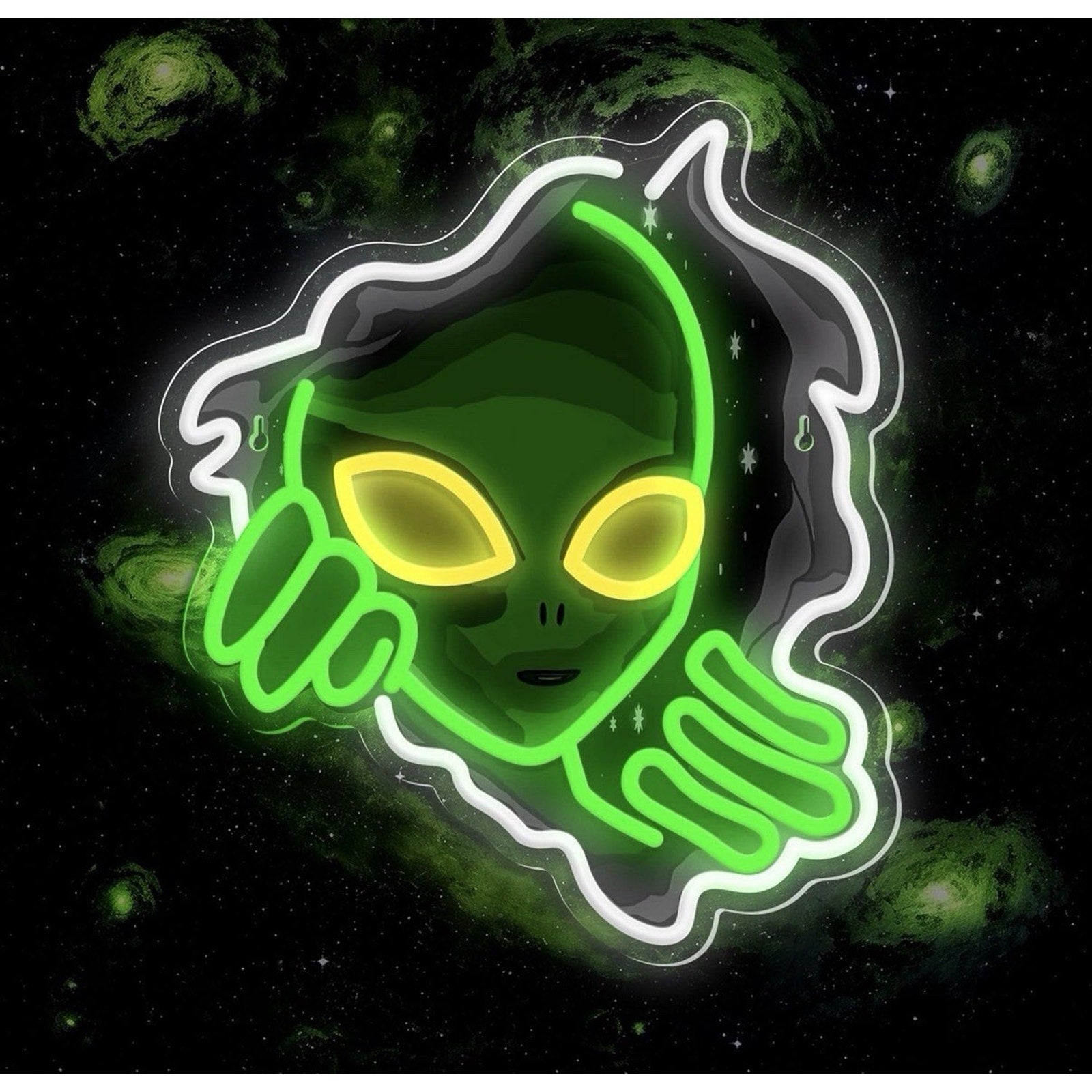 Alien Neon Sign,Dimmable Green Alien Led Neon Lights for Wall Decor Game Room...