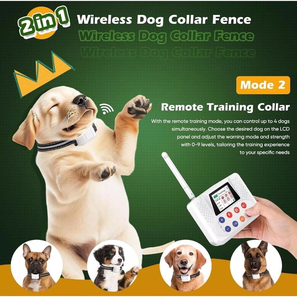 Wireless Dog Fence for 1 Dog, Electric Dog Fence with Training collar, Portable