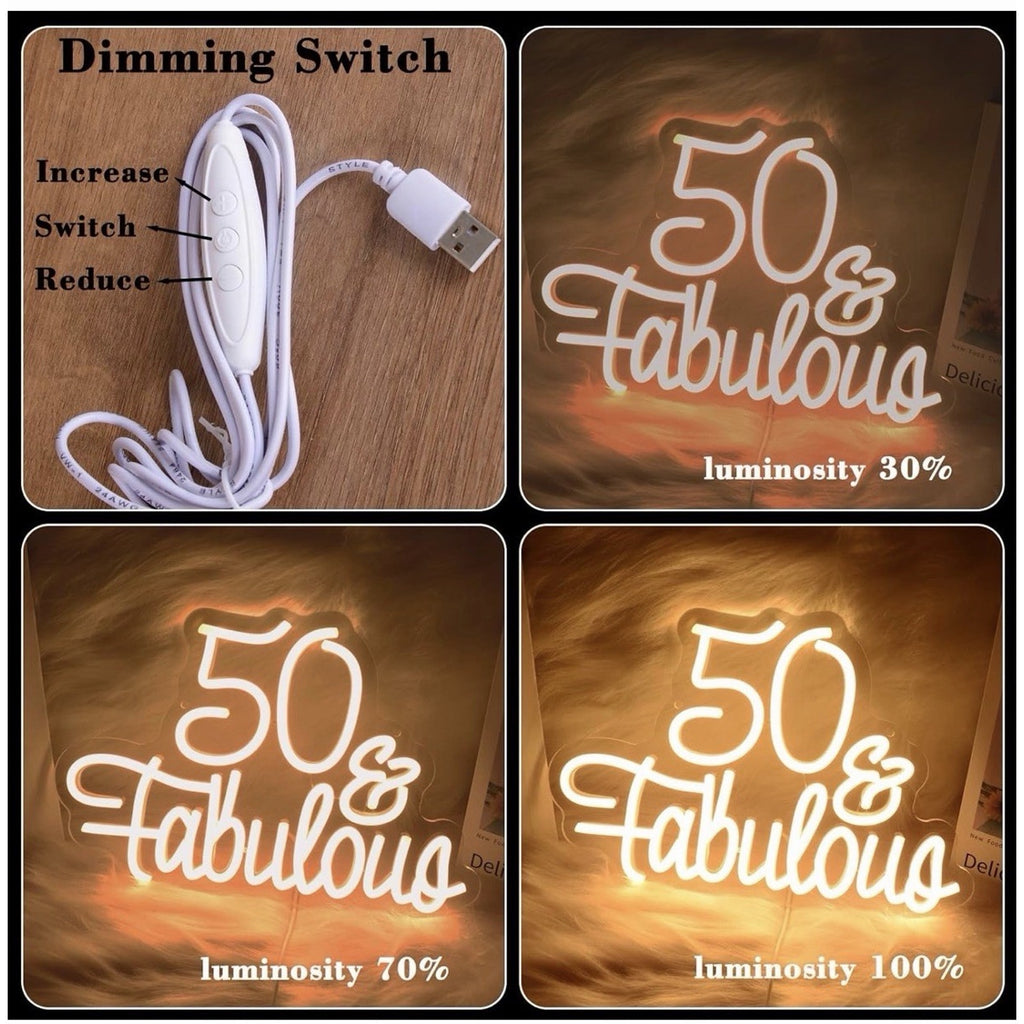 50 Fabulous Neon Light Fifty Years Old Neon Sign for 50th Wedding Anniversary