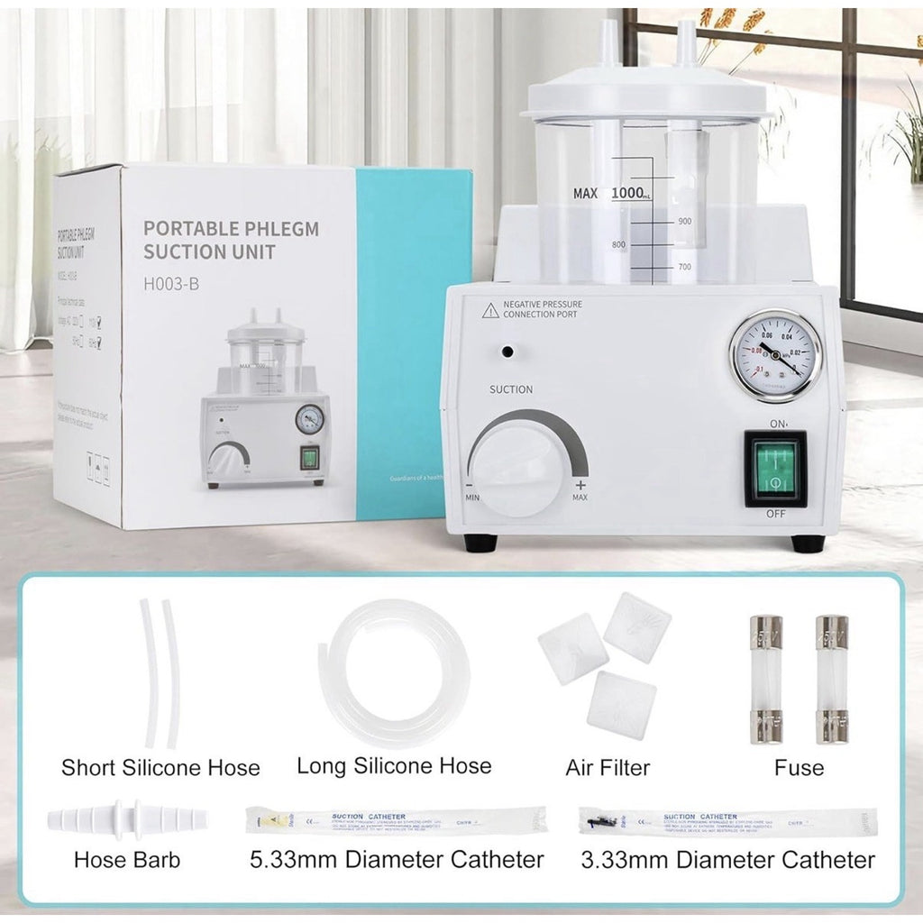 Portable Veterinary Suction Machine for Home Use - 1000ml Capacity, 110V
