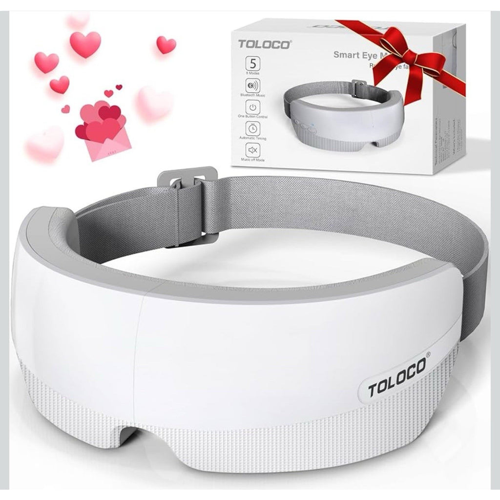 TOLOCO Eye Massager with Heat,Bluetooth Music,Compression,Electric Adjustable