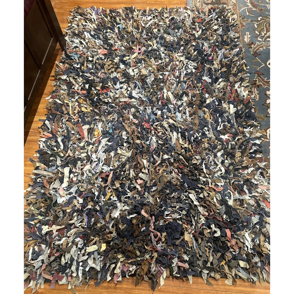 SAFAVIEH Leather Shag Collection Runner Rug 4x6, Hand-Knotted Modern Leather