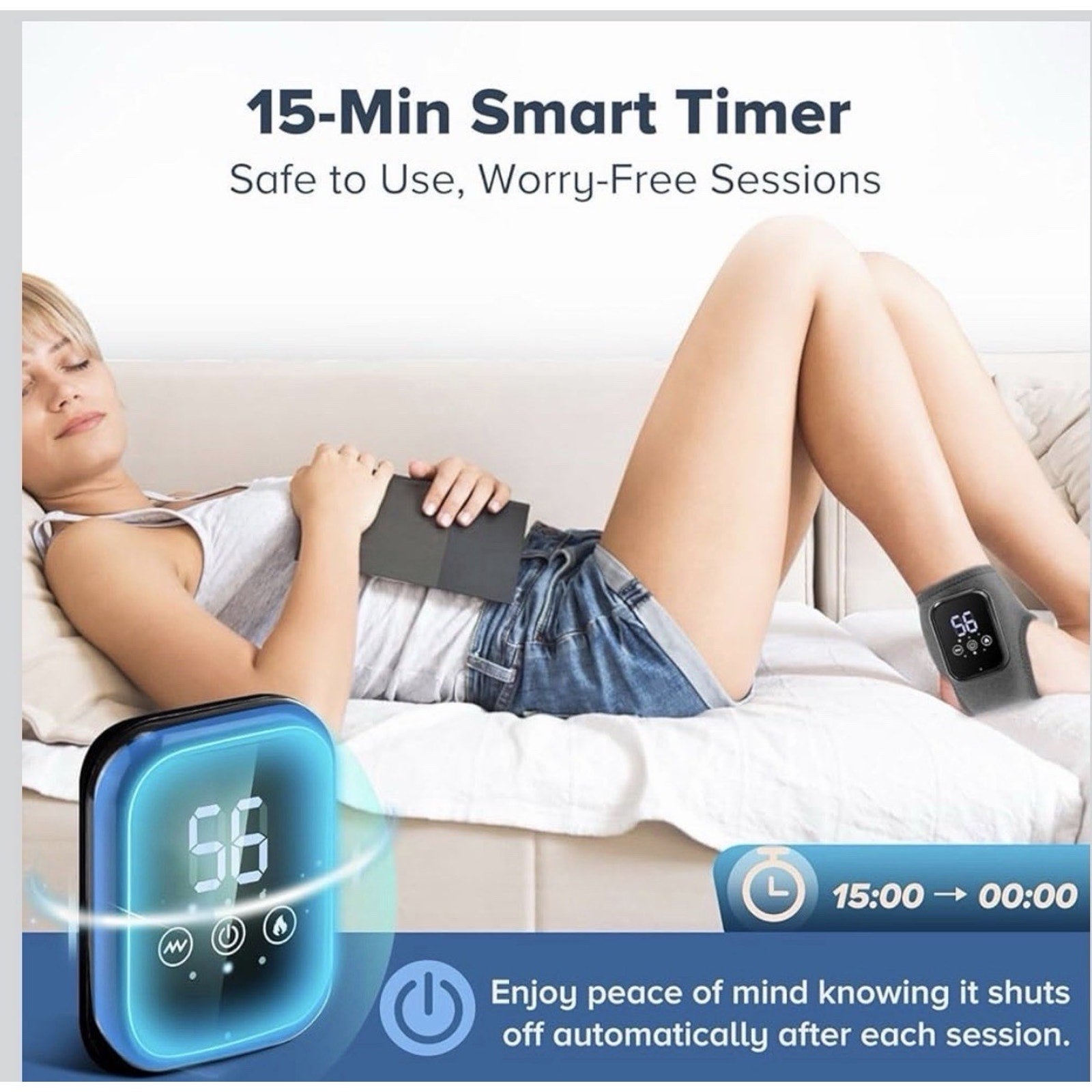 Electric Foot Ankle Massager Relieve Ankle Pain 3 Heat Levels, 3 Vibration Modes