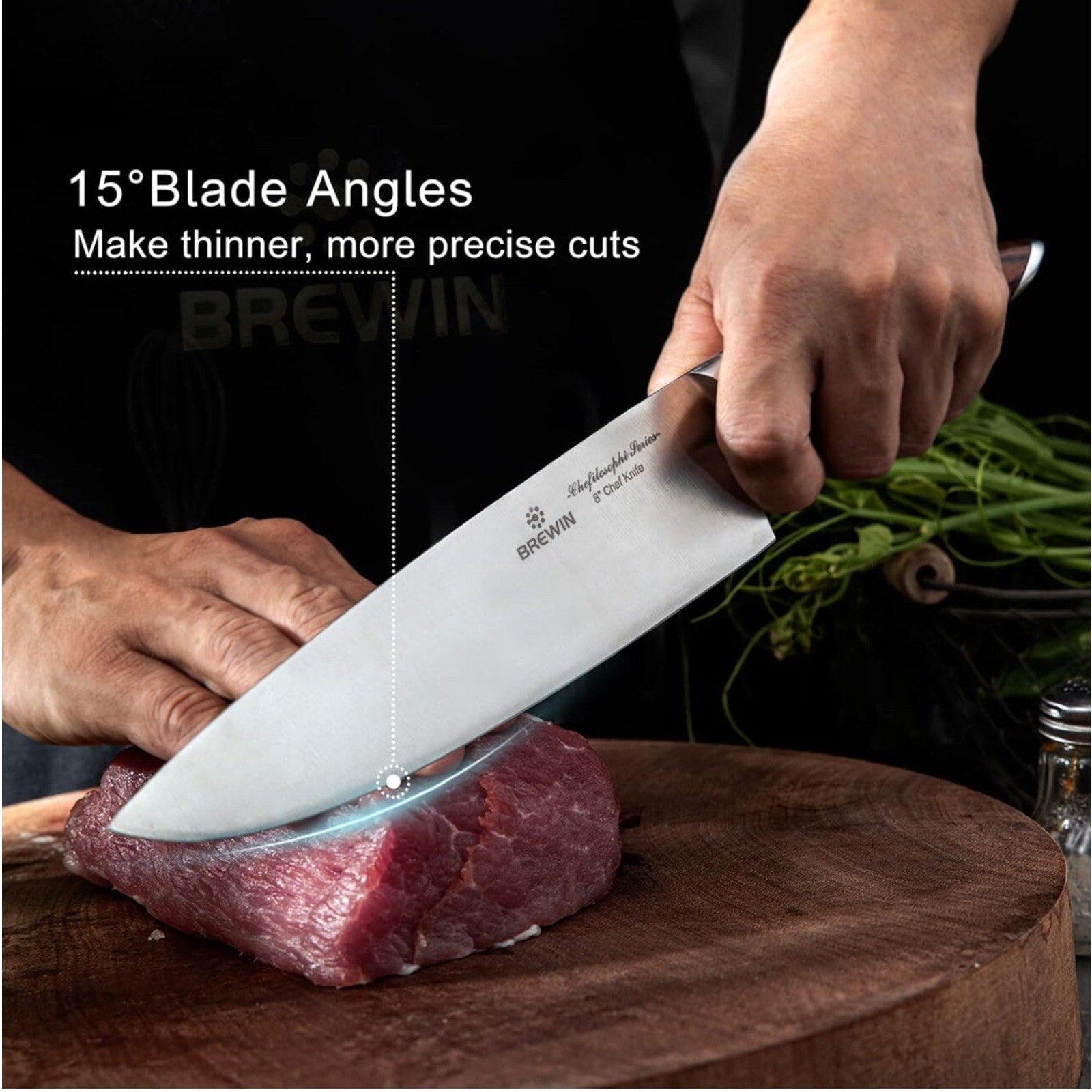 Brewin CHEFILOSOPHI Japanese Chef Knife Set, Stainless Steel, 5 PCS