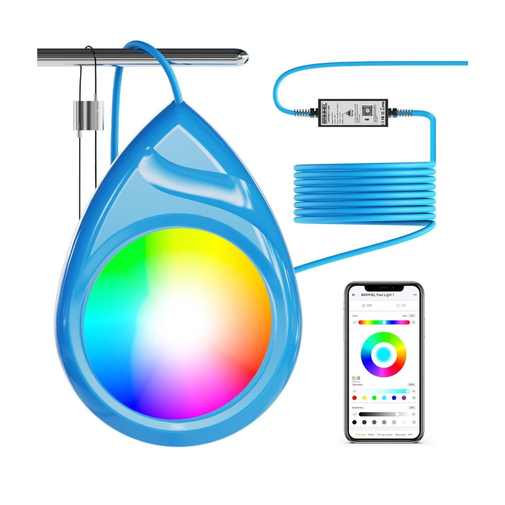 Brimmel LED Pool Light w/Smart App Control 10W RGB Waterproof