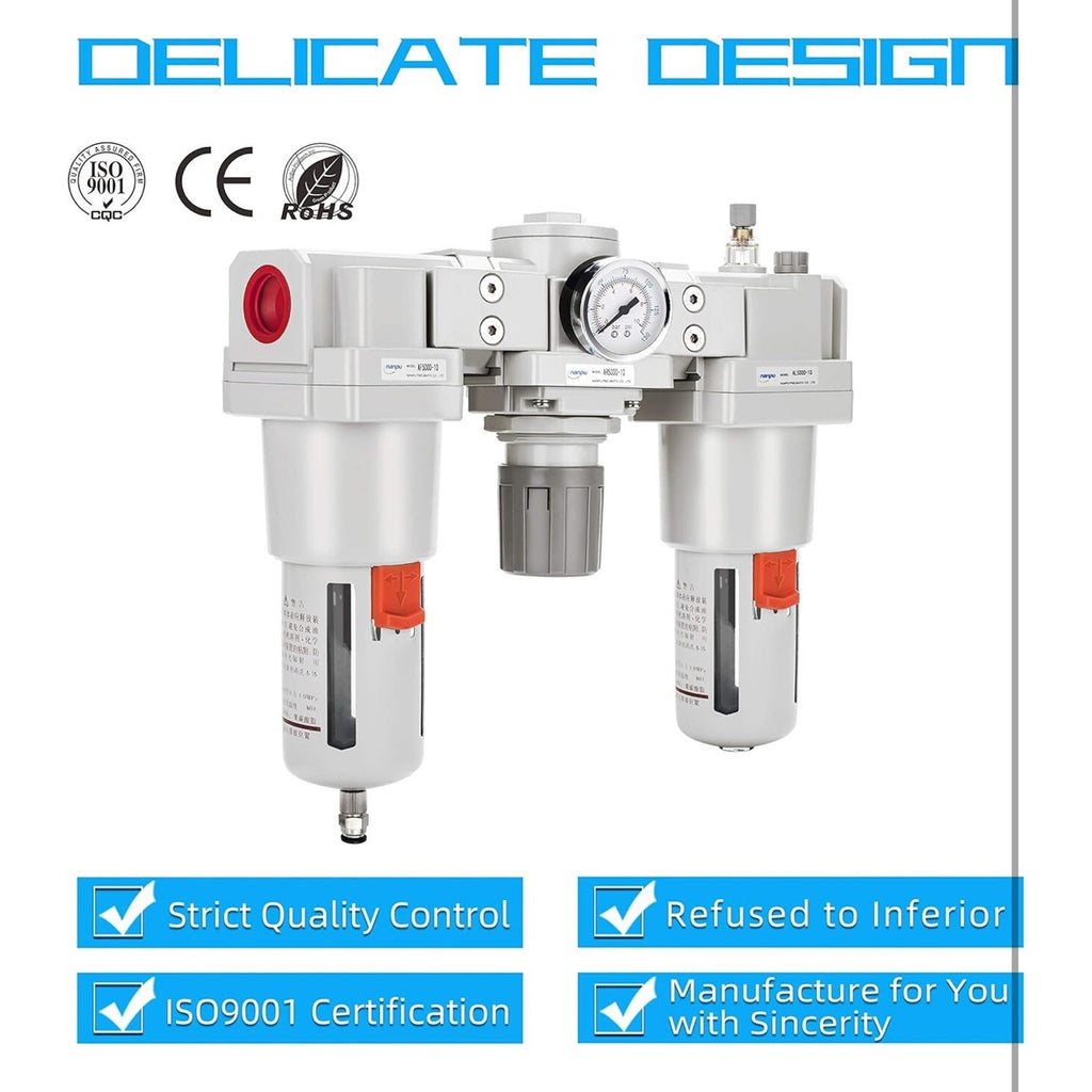 NANPU Air Filter, Regulator & Lubricator (FRL) Combo - Water/Oil Trap 1" NPT