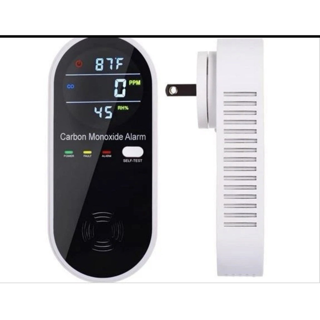 3-in-1 Carbon Monoxide Detector, Plug in Wall w/Temperature & Humidity Display