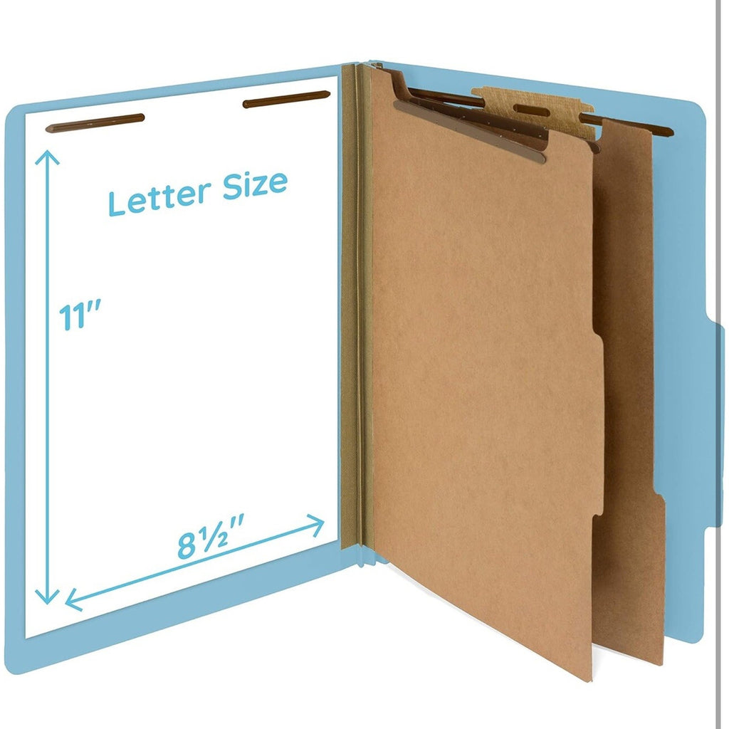 Blue Summit Supplies 10 Blue Classification Folders with 2 Dividers