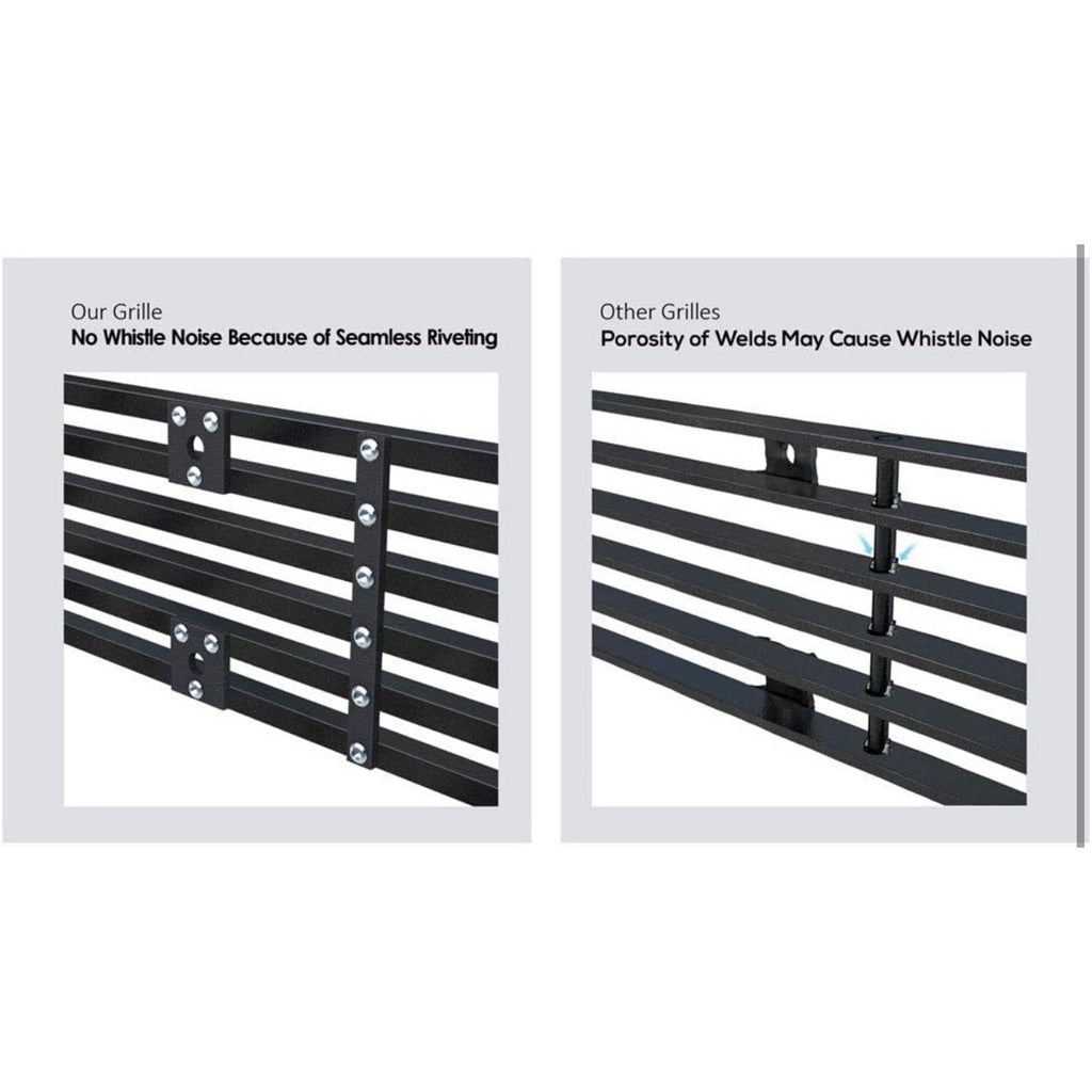 Fits 2014-2019 Toyota 4Runner Reg Model Stainless Black Billet Grille Combo