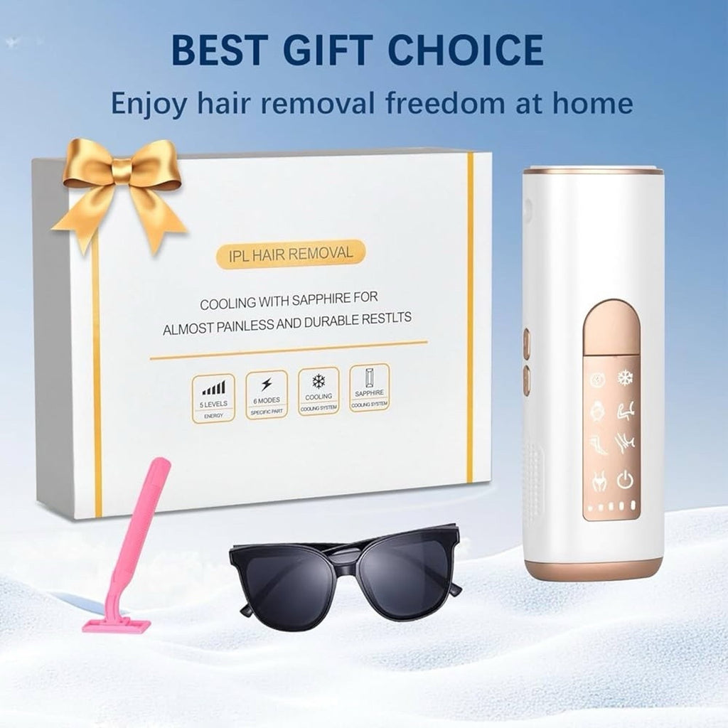 IPL Sapphire Laser Hair Removal for Women & Men with Ice Cooling, Painless Hair