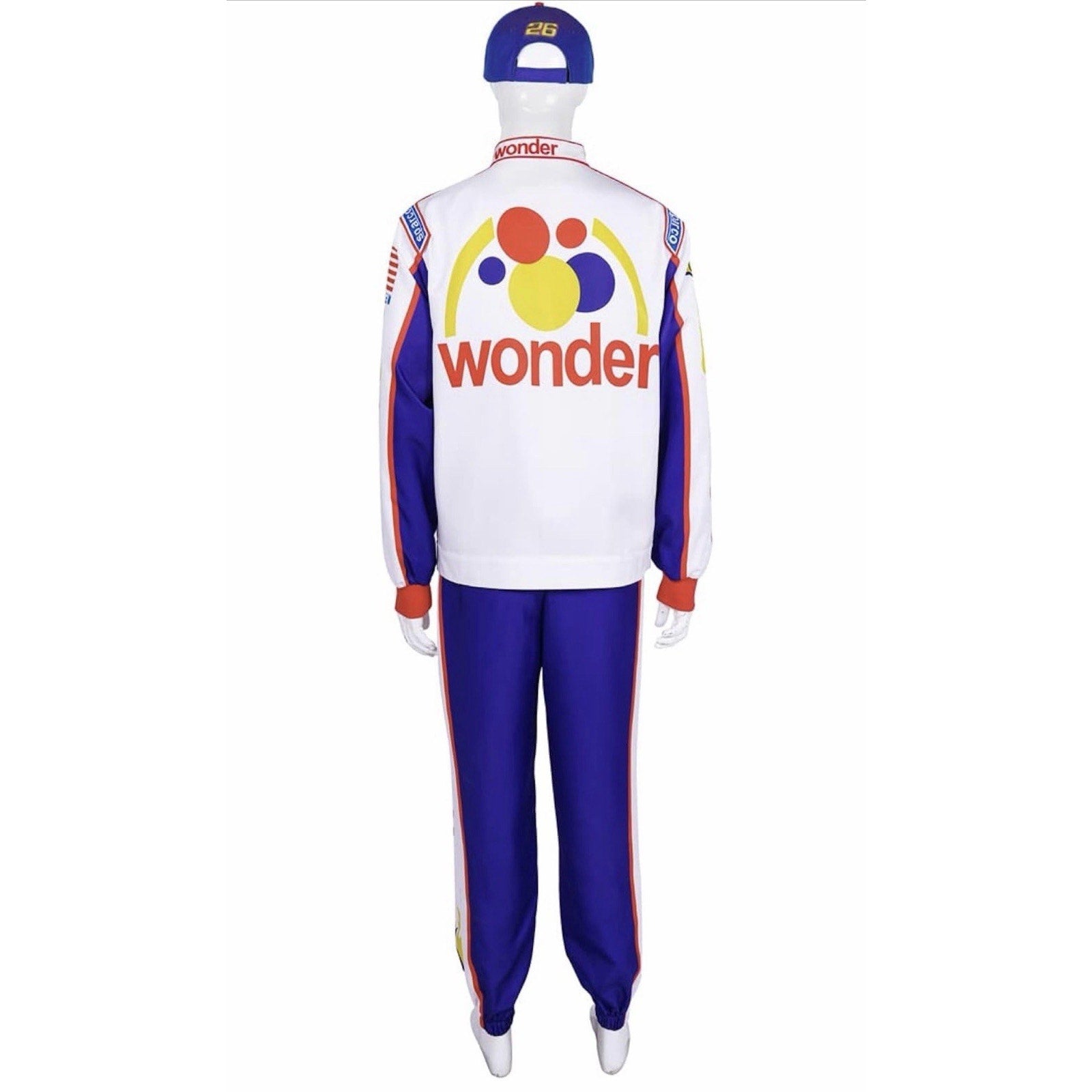 Ricky Bobby Nascar Wonder Bread Talladega Nights Crew Jumpsuit/cap Size L
