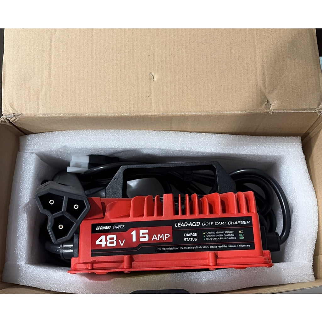 EPOWREY 48V/15A/800W Smart Battery Charger for Club Car DS/Precedent Golf Cart