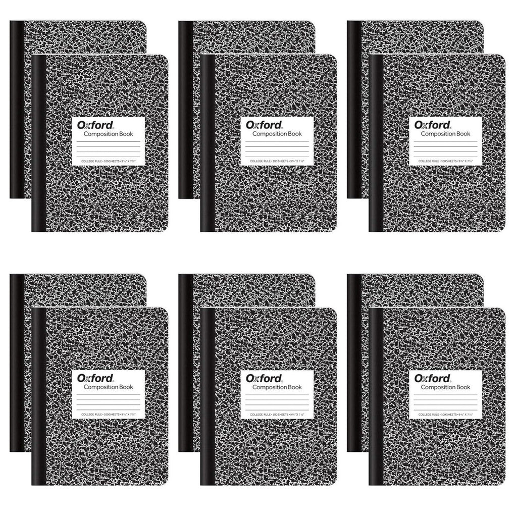 12 Pack Oxford Composition Notebooks Wide Ruled Paper 9-3/4" x 7-1/2"